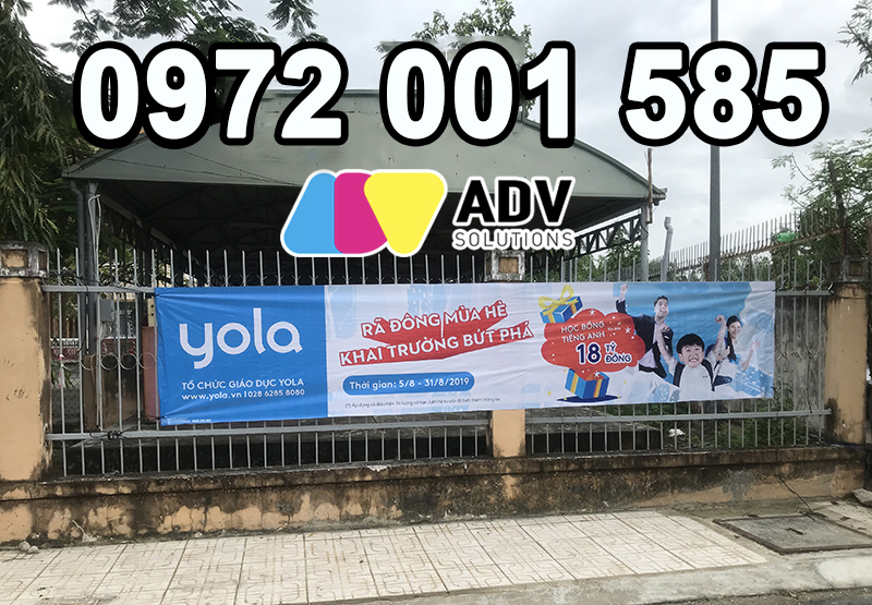 treo băng rôn trung tâm anh ngữ yola