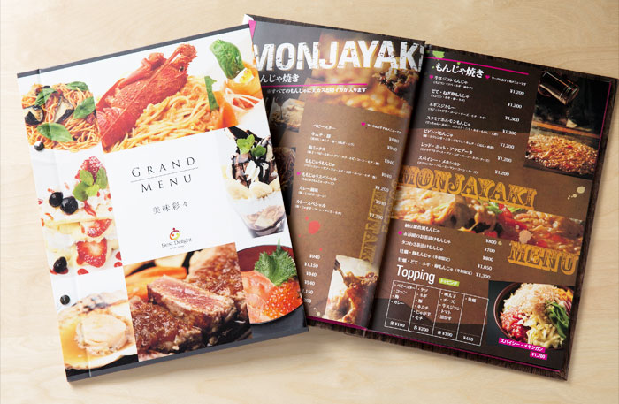 kích thước menu