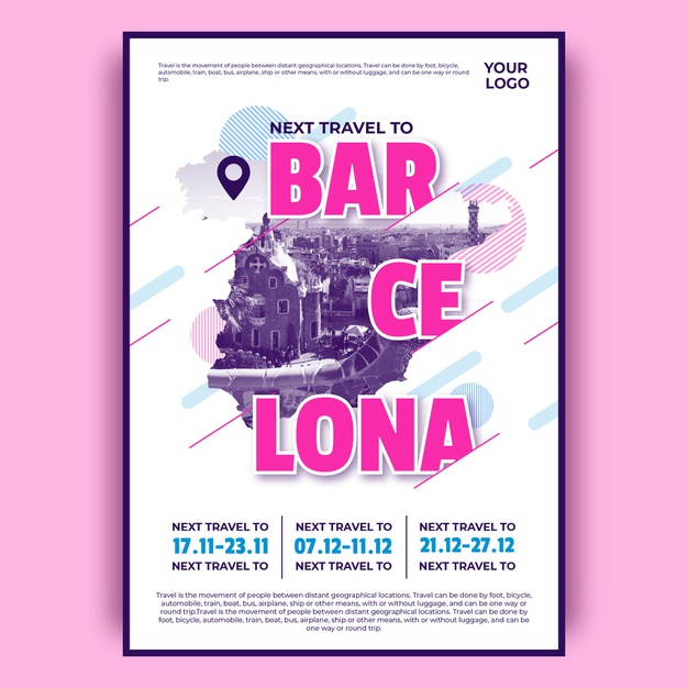 Mẫu poster du lịch Barcelona