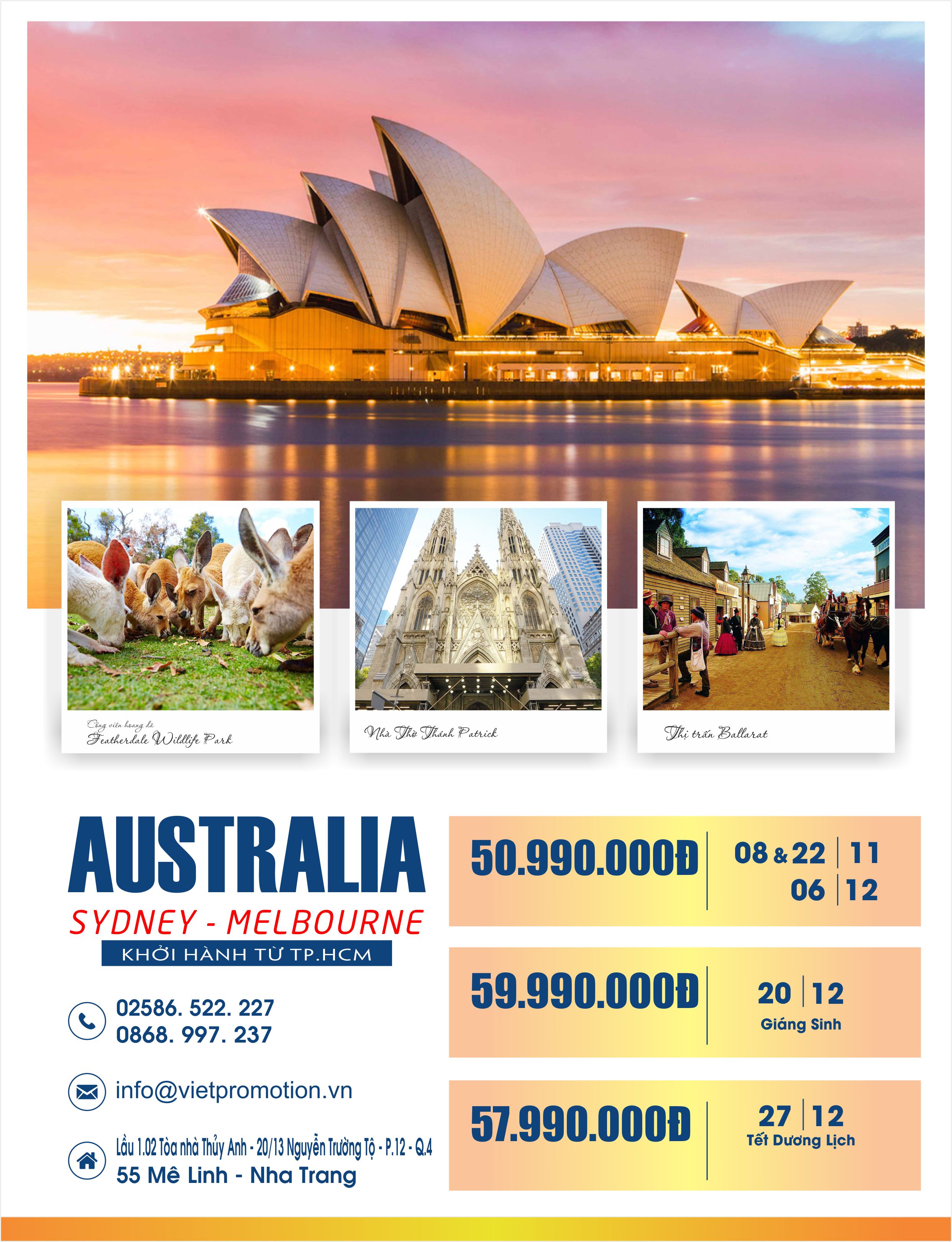 Mẫu poster du lịch Sydney- Melbourne