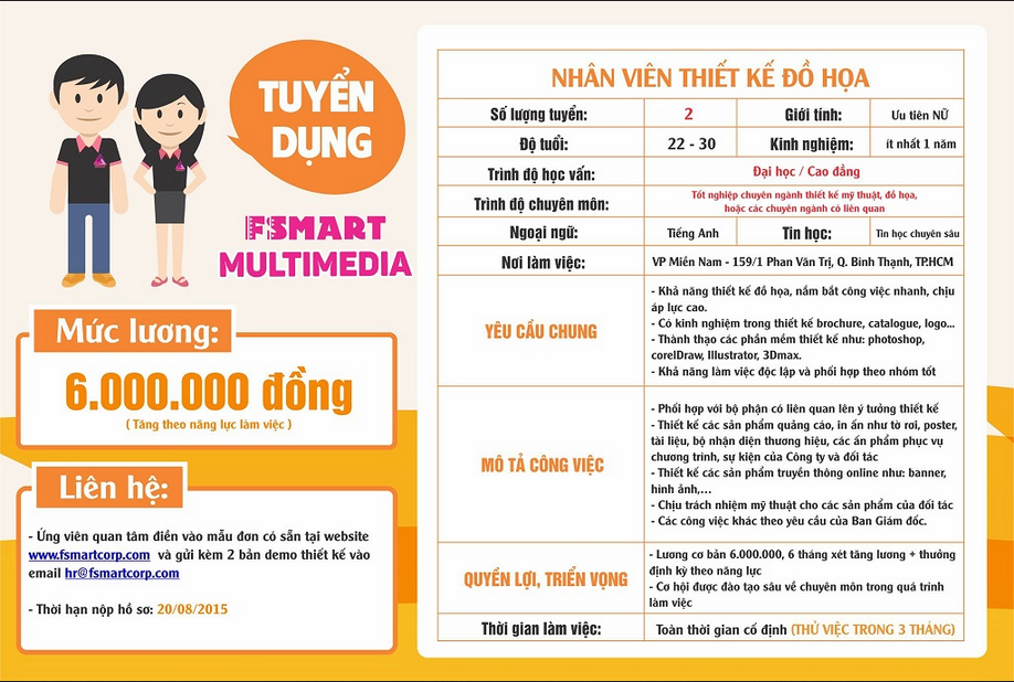 tờ rơi tuyển dụng có thiết kế thu hút, bắt mắt