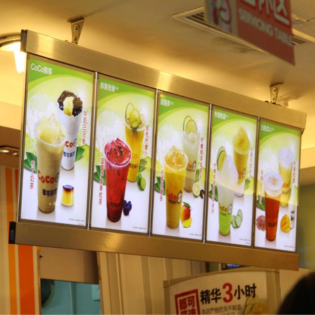 Các quán trà sữa cũng rất yêu thích mẫu menu này