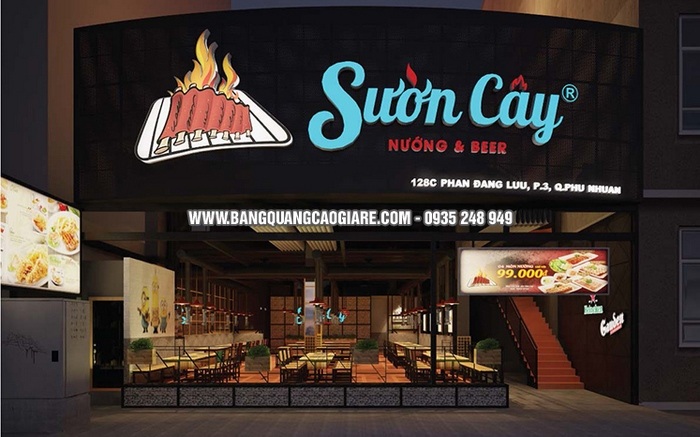 Mẫu bảng hiệu quán ăn Sườn cay