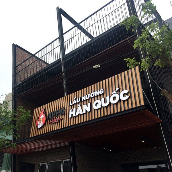 Mẫu bảng hiệu quán ăn lẩu nướng Hàn Quốc