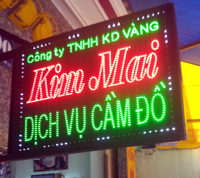 Mẫu bảng hiệu dịch vụ cầm đồ Kim Mai