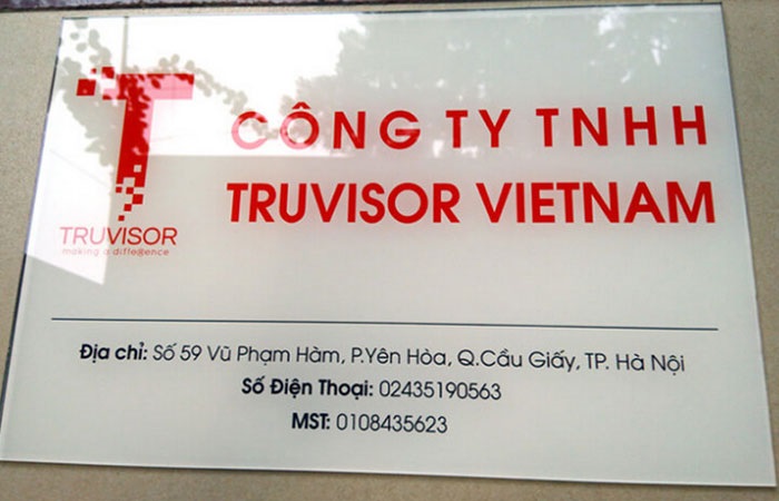 Mẫu bảng hiệu công ty TNHH Truvisor Vietnam