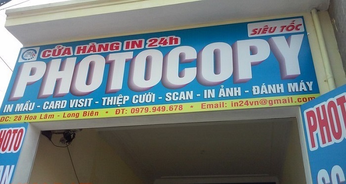 Mẫu bảng hiệu photocopy 24H