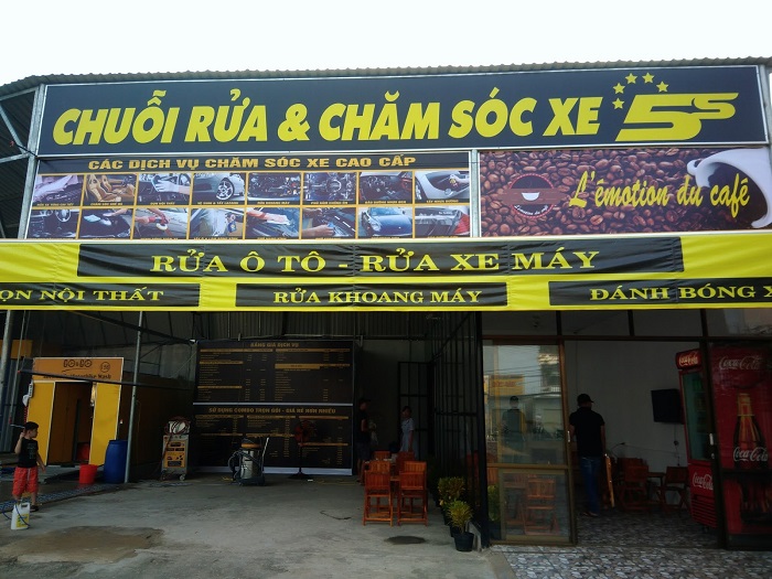 Mẫu bảng hiệu rửa xe 5S