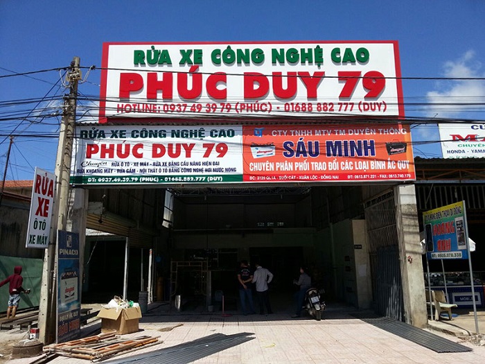 Mẫu bảng hiệu rửa xe Phúc Duy 79