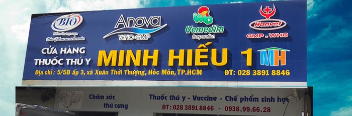 Mẫu bảng hiệu thuốc thú y Minh Hiếu 1