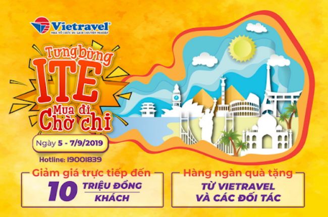 Băng rôn hội chợ du lịch quốc tế ITE của Vietravel