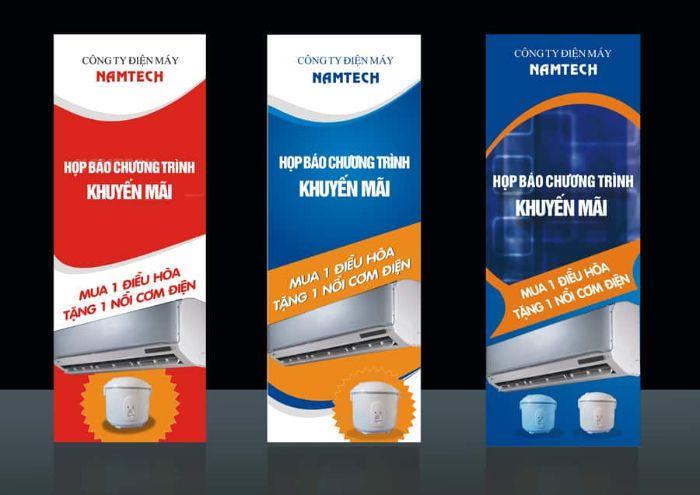 Băng rôn quảng cáo của công ty điện máy Namtech