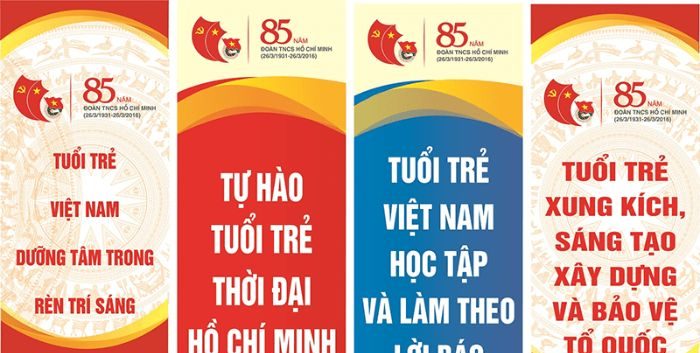 Băng rôn của Đảng nói về khẩu hiệu của tuổi trẻ