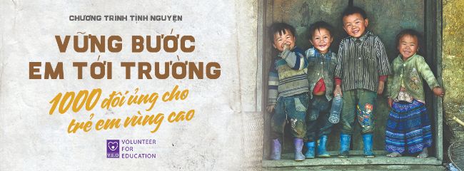 Băng rôn từ thiện Vững bước em tới trường