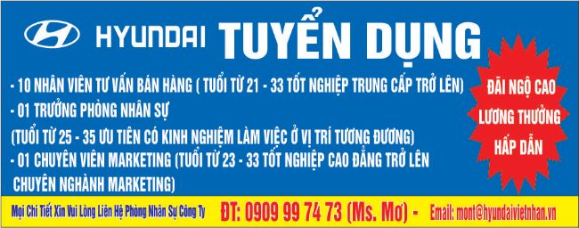 Băng rôn tuyển dụng của Hyundai 