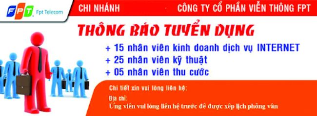 Băng rôn tuyển dụng của FPT