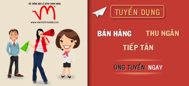 Băng rôn tuyển nhân viên có thiết kế đơn giản