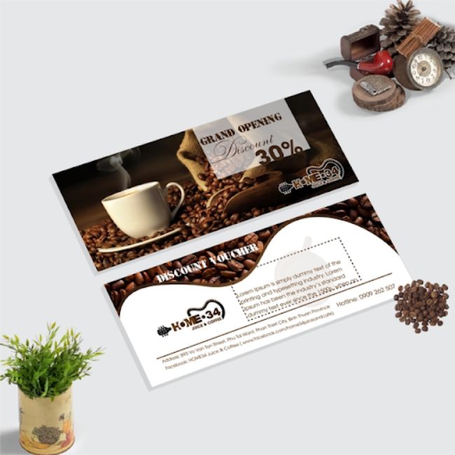 Voucher của quán cà phê Home 34