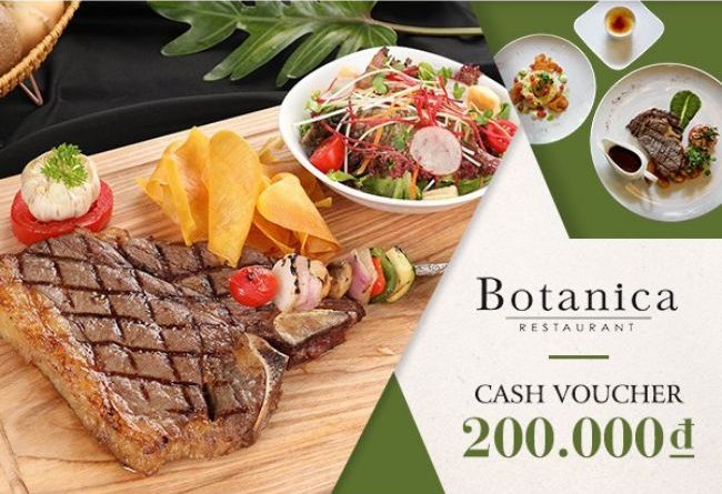 Voucher nhà hàng Botanica trị giá 200,000đ