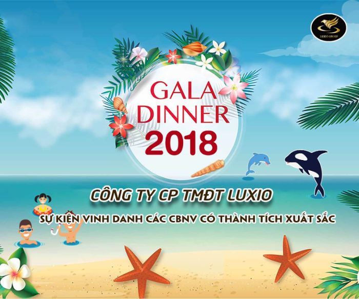 Băng rôn cho gala dinner có thiết kế mang màu sắc du lịch
