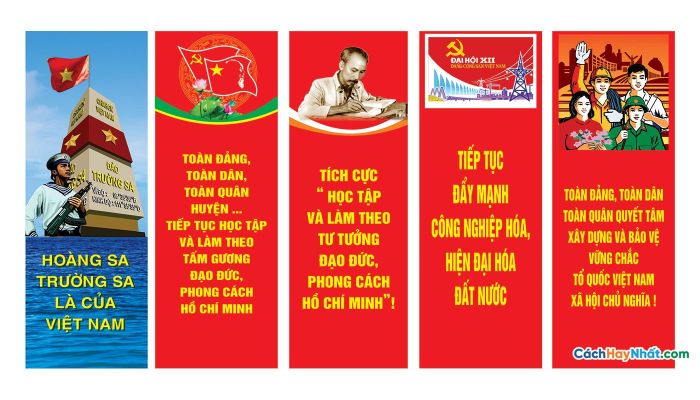 Băng rôn nêu cao chủ trương của Đảng