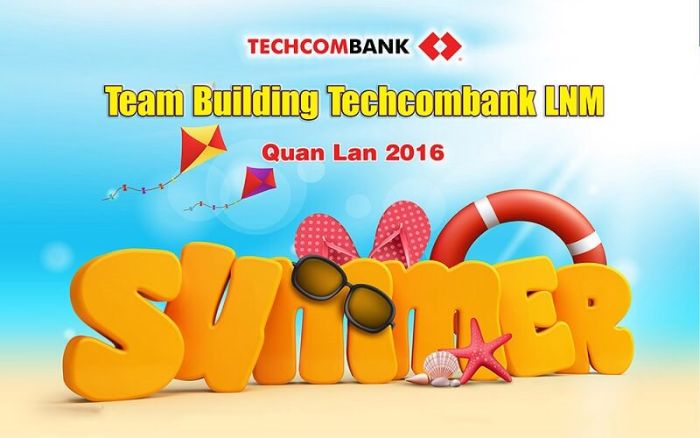 Băng rôn team building của Techcombank